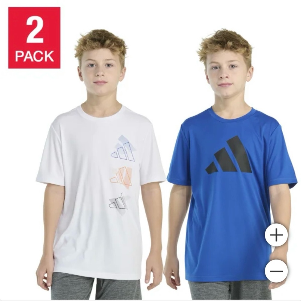 Adidas White and Orange Short Sleeve Tee